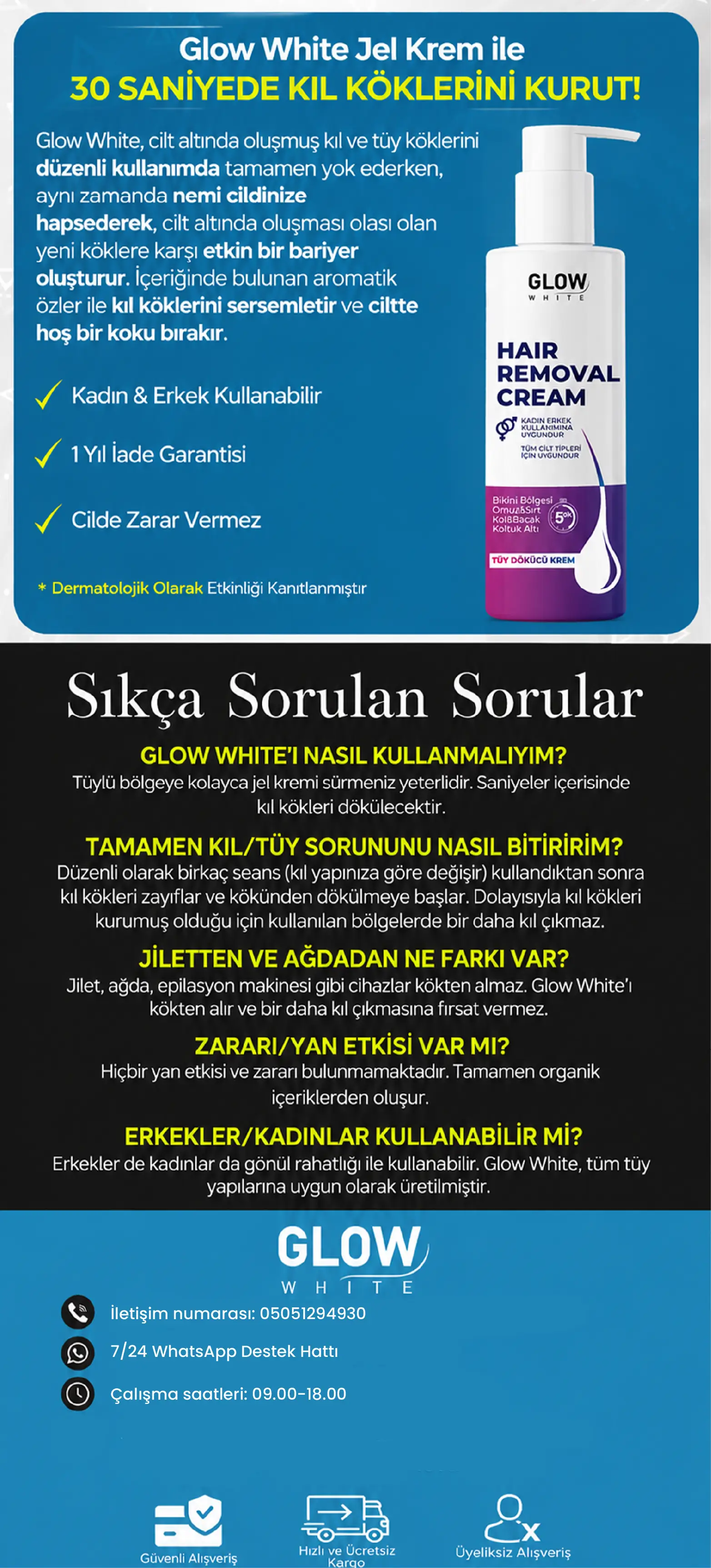 Glow White Jel Krem - Footer